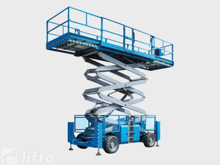 Podnośnik nożycowy terenowy - spalinowy Genie GS 3384 RT 4x4